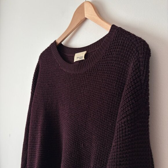 Aritzia Wilfred Free Isabelli Waffle Knit Sweater Deep Purple Size Small - Picture 6 of 8